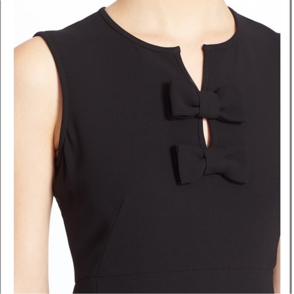Kate Spade Kite Bow Crepe Fit & Flare Keyhole Black Dress Kate Spade New York - Picture 5 of 10